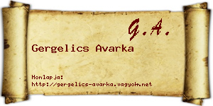 Gergelics Avarka névjegykártya